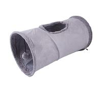 Otherway Tunnel pour Chat, Tunnel Lapin, Tunnel Pliable pour Chat avec 1 Trous, pour Chats, Lapins, Pliable Tunnel De Jeu pour Les Chats Lapins Chiens Cochons d'Inde Animaux De Compagnie, Gris