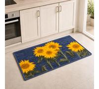 OTHERWISETRIVIAL Tapis d'intérieur/cuisine/entrée, antidérapant, rectangulaire, en polyester et caoutchouc, 432 bleu tournesols 2ème 40 x 70 cm