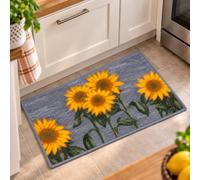 OTHERWISETRIVIAL Tapis d'intérieur/cuisine/entrée, antidérapant, rectangulaire, en polyester et caoutchouc, 432 gris tournesols 2ème 40 x 70 cm
