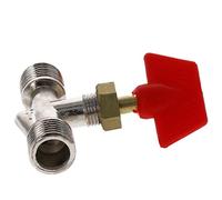 Othmro Dispositif de réglage du compresseur d'air simple argent 2 points × 2 points double robinet à tournant sphérique en soie extérieure 1 pcs