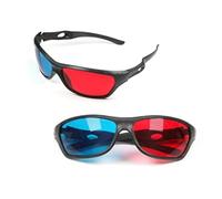 Othmro Lot de 2 Lunettes de Style 3D Durables Lunettes de Visionnement 3D Lunettes de Jeu de Film 3D Rouge-Bleu Lunettes 3D Cadre Lentille en Résine Blanche pour 3D TV Cinéma Films à la Maison