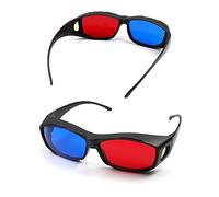 Othmro Lot de 2 Lunettes de Style 3D Durables Lunettes de Visionnement 3D Lunettes de Jeu de Film 3D Rouge-Bleu Lunettes 3D Cadre Lentille en Résine Blanche pour 3D TV Cinéma Films à la Maison