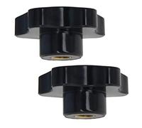 Othmro Lot de 2 M12x65 Poignée de Serrage à Filetage Femelle, Boutons étoiles en Bakélite Galvanisé, Bouton de Serrage de Poignée à Visser Noir, Adaptée à Porte De Placard Armoire Outils De Machine
