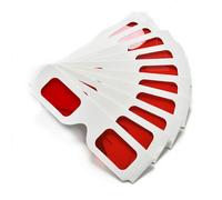 Othmro Lot de 20 lunettes en carton 3D, lunettes en carton rouge et rouge, lunettes en papier blanc, lunettes 3D pour vidéo virtuelle 3D, DVD 3D, jeux 3D, bandes dessinées, images