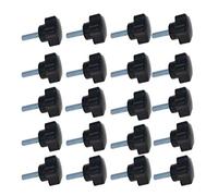 Othmro Lot de 20 M6x20 Poignée de Serrage à Filetage Femelle, Boutons étoiles en Bakélite Galvanisé, Bouton de Serrage de Poignée à Visser Noir, Adaptée à Porte De Placard Armoire Outils De Machine