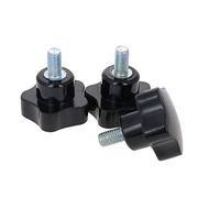 Othmro Lot de 3 M8x15 Poignée de Serrage à Filetage Femelle, Boutons étoiles en Bakélite Galvanisé, Bouton de Serrage de Poignée à Visser Noir, Adaptée à Porte De Placard Armoire Outils De Machine