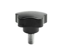 Othmro Lot de 4 M10x20 Poignée de Serrage à Filetage Femelle, Boutons étoiles en Bakélite Galvanisé, Bouton de Serrage de Poignée à Visser Noir, Adaptée à Porte De Placard Armoire Outils De Machine