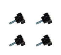 Othmro Lot de 4 M6x20 Poignée de Serrage à Filetage Femelle, Boutons étoiles en Bakélite Galvanisé, Bouton de Serrage de Poignée à Visser Noir, Adaptée à Porte De Placard Armoire Outils De Machine