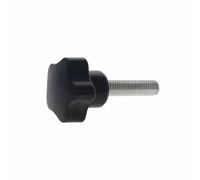 Othmro Lot de 5 M6x25 Poignée de Serrage à Filetage Femelle, Boutons étoiles en Bakélite Galvanisé, Bouton de Serrage de Poignée à Visser Noir, Adaptée à Porte De Placard Armoire Outils De Machine