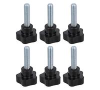 Othmro Lot de 6 M10x40 Poignée de Serrage à Filetage Femelle, Boutons étoiles en Bakélite Galvanisé, Bouton de Serrage de Poignée à Visser Noir, Adaptée à Porte De Placard Armoire Outils De Machine