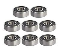 Othmro Lot de 8 Roulements à Billes à Double, 8x22x7 mm, Roulements à Billes en Acier au Carbone avec Double Blindage, Roulement à Billes à Gorge Profonde 608-2RS, pour Machines de Jardin et Outils