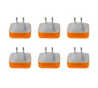 Othmro Veilleuse enfichable pour salle de bain, rasoir, lumières de lit LED avec capteur automatique du crépuscule à l'aube pour chambre à coucher, cuisine, couloir, jaune 6 pièces