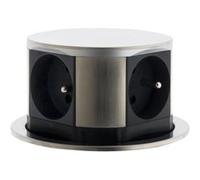 Otio Bloc multiprise encastrable compact 4 prises 16A 2P+T - Finition Inox