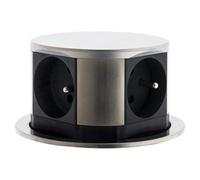 Otio Bloc multiprise encastrable compact 4 prises 16A 2P+T - Finition Inox