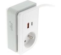 Bloc multiprise Gekko XS clipsable 2 USB C 20W 1.5m blanc - Otio