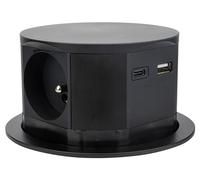 Otio - Bloc multiprise encastrable 3 prises 16A 2P+T et 2 USB - Noir Noir G