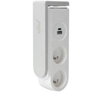 Otio - Bloc multiprise Gekko clipsable - 2 Prises + 2 Ports USB - Blanc