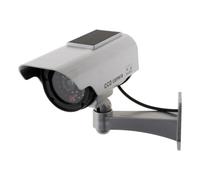 Otio - Caméra Solaire Factice à LEDs - Effet Dissuasion pour Maison et Biens - Panneau Solaire pour Autonomie - Fixation Murale Orientable - Blanc - 15 cm