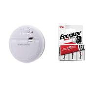 Otio - Détecteur de fumée NFGarantie 5 ansAutonomie 3 ansLivré avec Pile et Accessoires de Pose & Energizer Pile 9V, Energizer Max, Lot de 3 Piles