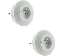 - Lot de 2 veilleuses LED multicolores automatiques + capteur de jour