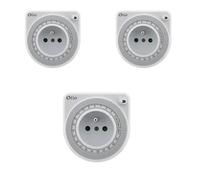Otio - Lot de 3 Programmateurs Mécaniques - Programmation Quotidienne - Usage Intérieur - Compact - Blanc