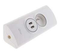 Multiprise d'angle 2P 16A + 2 USB à câbler - Otio