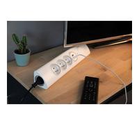 OTIO Multiprise d'angle 3P 16A + 1P 16A facade + 2 USB parafoudre precablee
