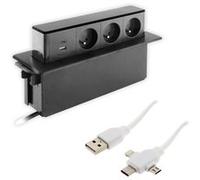 - Multiprise encastrable 16A + câble USB universel Quick Charge - Zenitech