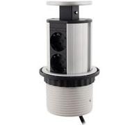 Multiprise encastrable cuisine 4 prises Schuko 16A - Blanc/Noir - Zenitech