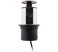 Otio - Multiprise encastrable Schuko 3 prises + 2 USB Ø100m - Blanc/Noir