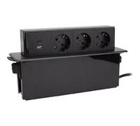 Otio - Multiprise rétractable 3 prises Schuko + 2 USB A+C - Noir - Zenitech Noir