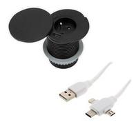Otio - Prise encastrable 16A et câble USB universel 3 sorties OFFERT - Zenitech G