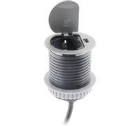 Prise encastrable Schuko + USB Ø60mm - Gris - Otio