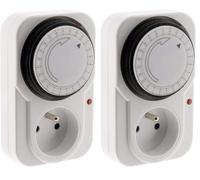 Otio Programmateur journalier mécanique + Voyant 3500W (Lot de 2)