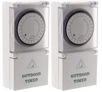 Otio - Programmateur mécanique journalier de Jardin - Blanc (Lot de 2)