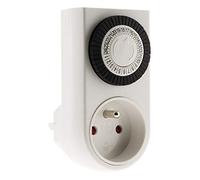 Otio - Programmateur Mini Journalier Mécanique avec Interrupteur à Voyant - Conception Flexible pour Fonctionnement Continu - Usage Intérieur - Blanc - Compact