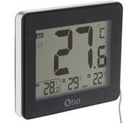 Otio Thermomètre intérieur extérieur filaire noir - grand écran