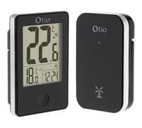 Otio Thermomètre sans fil 936066 – Affichage heure et température – Intérieur/Extérieur – Noir