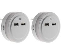 Otio Veilleuse LED Automatique avec 2 Ports USB (Lot de 2)