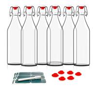 Otis classique Couvercle basculant Grolsch bouteilles en verre 453,6 gram - pour préparation du Kombucha Kéfir Bière (lot de 6) claire