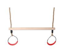 OTITU Anneaux d'Escalade pour Enfants - Balançoire De Jardin et Jeu - Anneaux De Gymnastique en Corde Rouge
