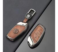 OTJSM Auto Coque de Clé pour MG EHS 2019-2024, Coque Protection Clé en Cuir Etui a Cle Coque de Couverture avec Porte-Clé Couvre Clef Accessoires de Voiture,A-Orange 1