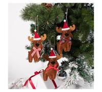 OTKSMDYY Décorations de noël en Tissu père noël, Petits Ornements Suspendus, pendentifs d'arbre Bonhomme de Neige(S7 3PCS)