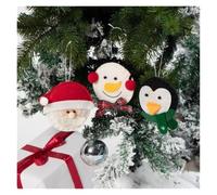 OTKSMDYY Décorations de noël en Tissu père noël, Petits Ornements Suspendus, pendentifs d'arbre Bonhomme de Neige(S6 3PCS)