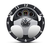 OTKU 30cm Horloge Murale Automobile Voiture Volant Et Tableau de Bord Horloge Murale Garage Décor pour Homme Cave Sport Automobile Style Impression Art Montre Murale