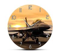 OTKU 30cm Horloge Silencieuse Air Force Chasse Jet Avion Avion Silencieux Horloge Murale Aviateur Décor Pilote Militaire Montre