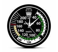 OTKU 30cm Horloge Silencieuse Indicateur de Vitesse Moderne Horloge Murale Homme Grotte Salle d’Avion Décor Airways Aviation Impression Horloge Murale Mesure de la Vitesse Montre