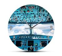 OTKU 30cm Pendule Murale Silencieuse Avion Intérieur Cockpit Aviateur Horloge Murale L’Avion de Ligne Aviation Pilote Moderne Silencieux Mur Art Montre Avion Décoration Intérieure