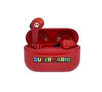 OTL Technologies Ecouteurs sans Fil Bluetooth V5.0 pour Enfant Super Mario avec boîtier de Chargement Rouge.