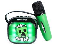 OTL Technologies Mini haut-parleur de karaoké Minecraft – LED, Bluetooth sans fil, micro – Vert